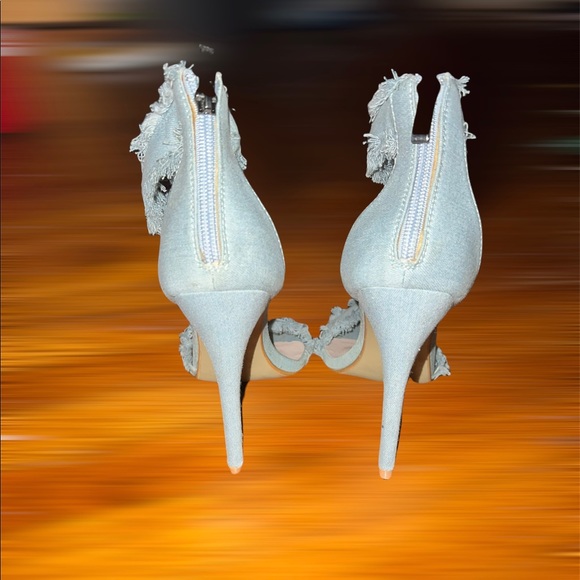 PrettyLittleThing Denim Open toe heels size 41 - Picture 4 of 5